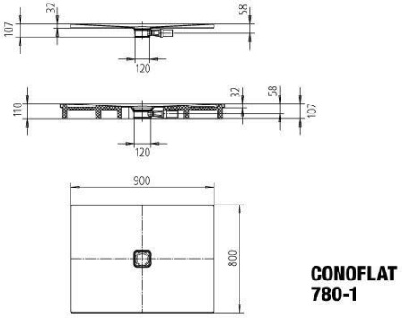 Душевой поддон Kaldewei CONOFLAT (80x90) 465000010001
